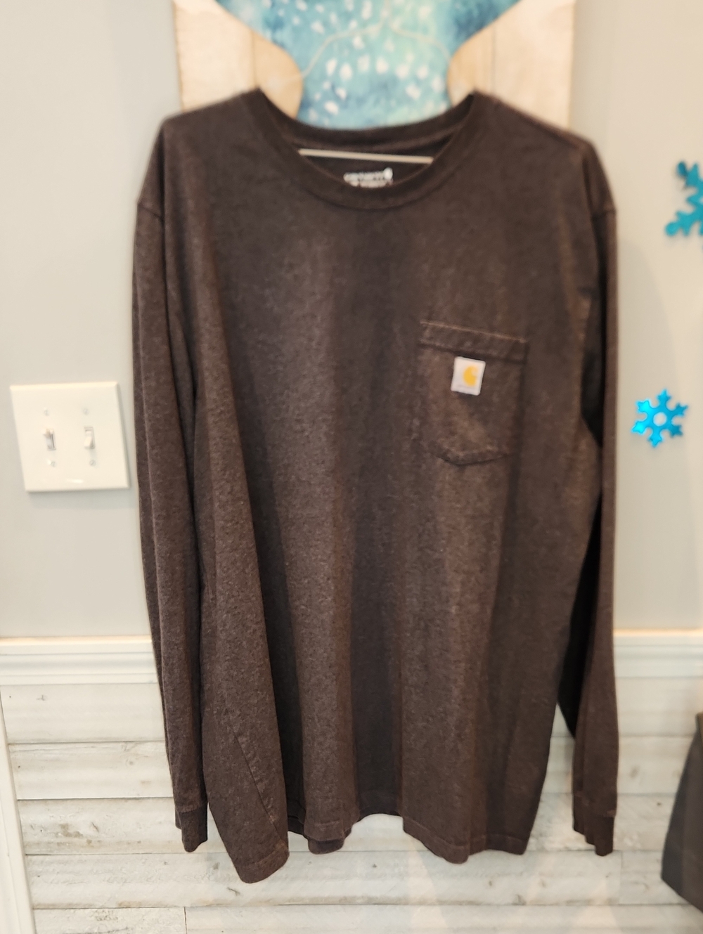 EUC Carhartt Relaxed Fit Long Sleeve Pocket Tee in Gray Sz 2XLT